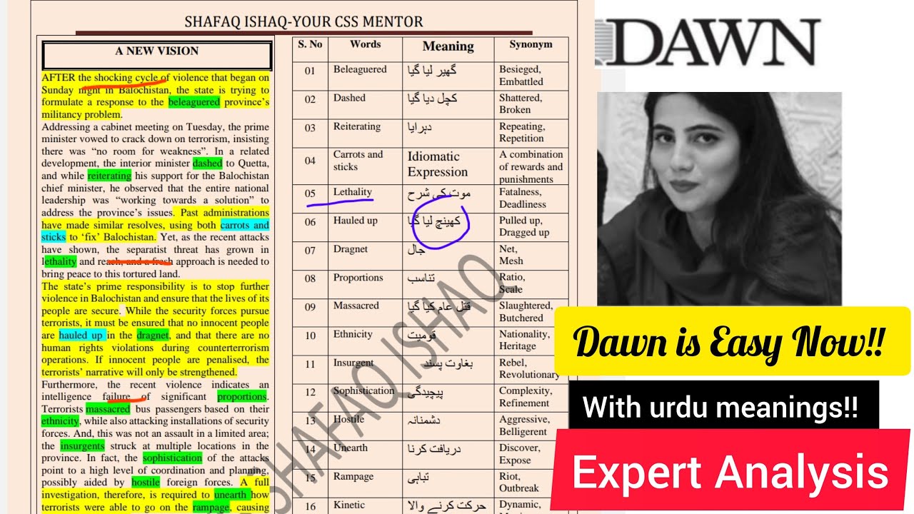 Dawn Editorial with Urdu Translation Sep 2, 2024 || DAWN opinion Analysis || Dawn Newspaper